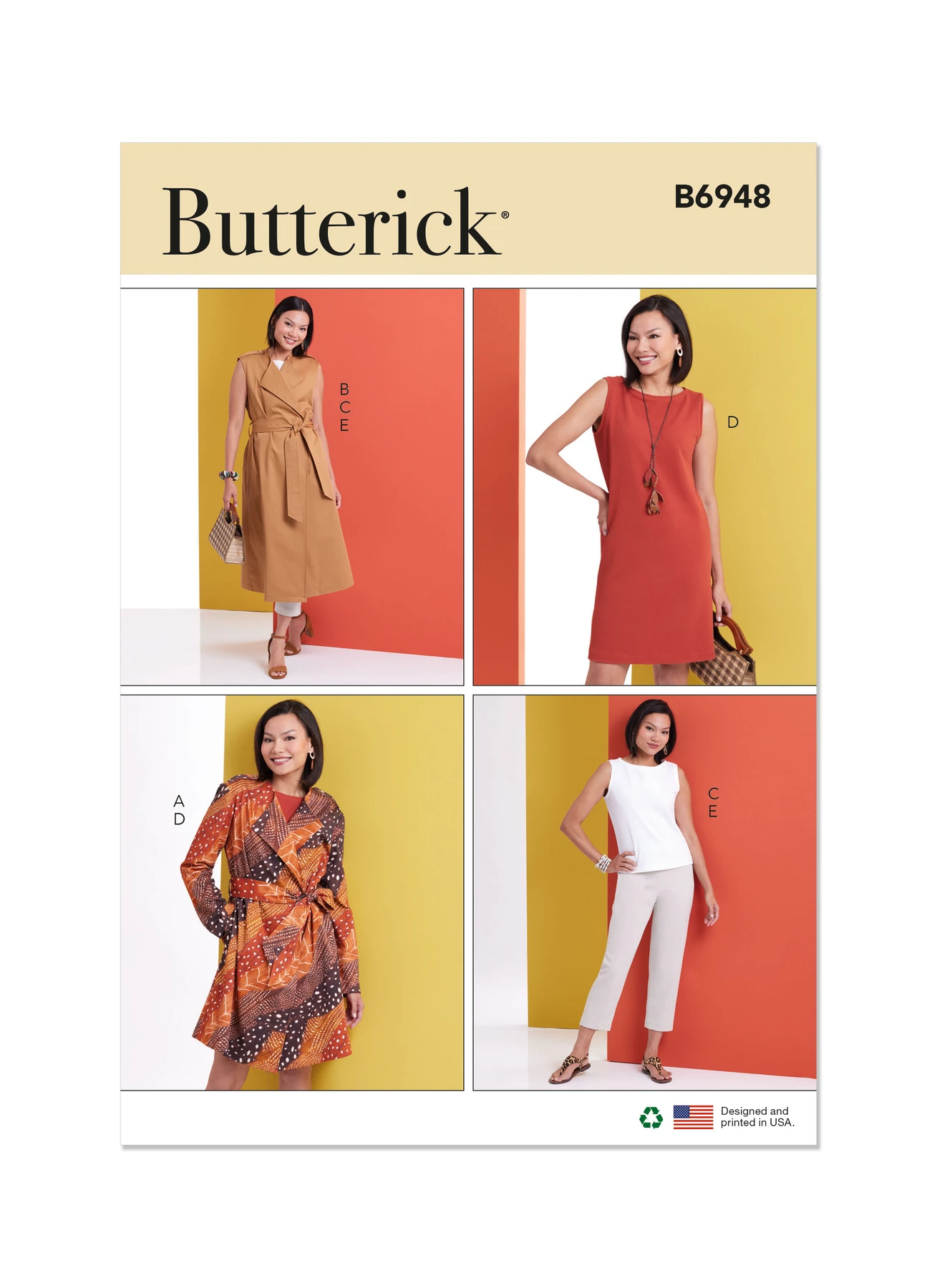 Butterick Sewing Pattern Misses' Jacket and Vest with Belt, Top, Dress and Pant 1 Butterick Sewing Pattern Misses' Jacket and Vest with Belt, Top, Dress and Pant