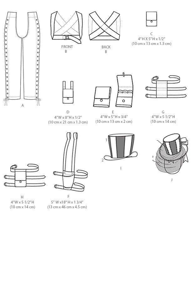 McCall's Sewing Pattern Chaps, Harness, Pouches, Holster, Armbands, and Hats (PDF) 9 McCall's Sewing Pattern Chaps, Harness, Pouches, Holster, Armbands, and Hats (PDF)