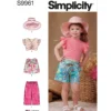 Simplicity Sewing Pattern Toddlers' Shorts, Pants, Hat and Knit Top Worn Front or Back (PDF) 18 Simplicity Sewing Pattern Toddlers' Shorts, Pants, Hat and Knit Top Worn Front or Back (PDF)