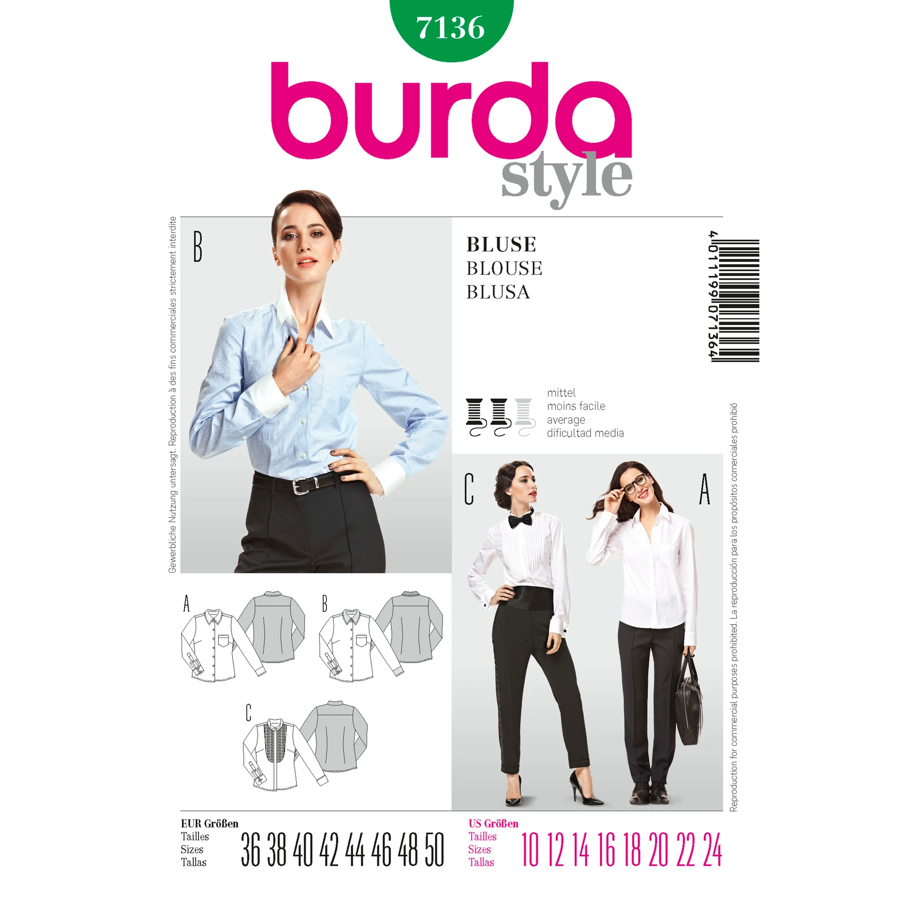 Burda Style Sewing Pattern Blouse 1 Burda Style Sewing Pattern Blouse