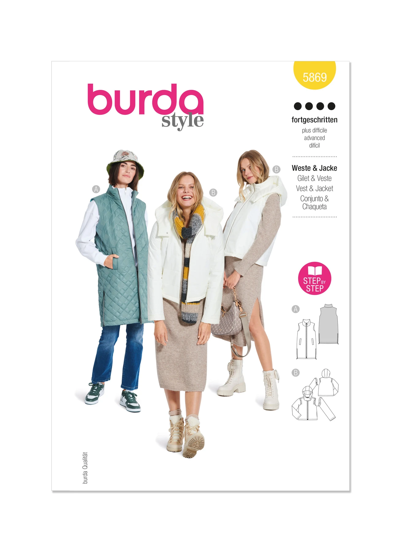 Burda Style Sewing Pattern 5869 Misses' Waistcoat/Vest & Jacket (PDF)
