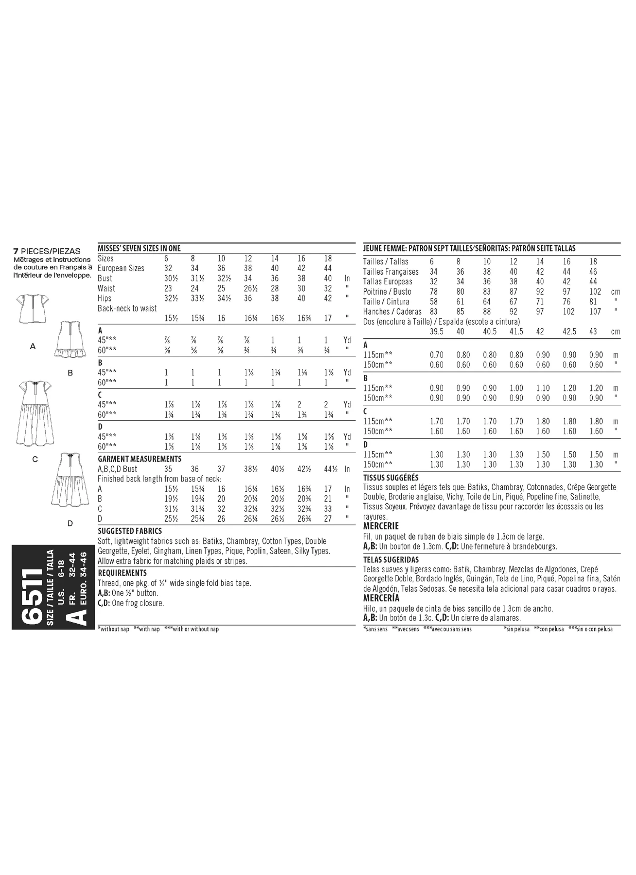New Look Sewing Pattern Misses' Tops with Length and Sleeve Variations 6 New Look Sewing Pattern Misses' Tops with Length and Sleeve Variations