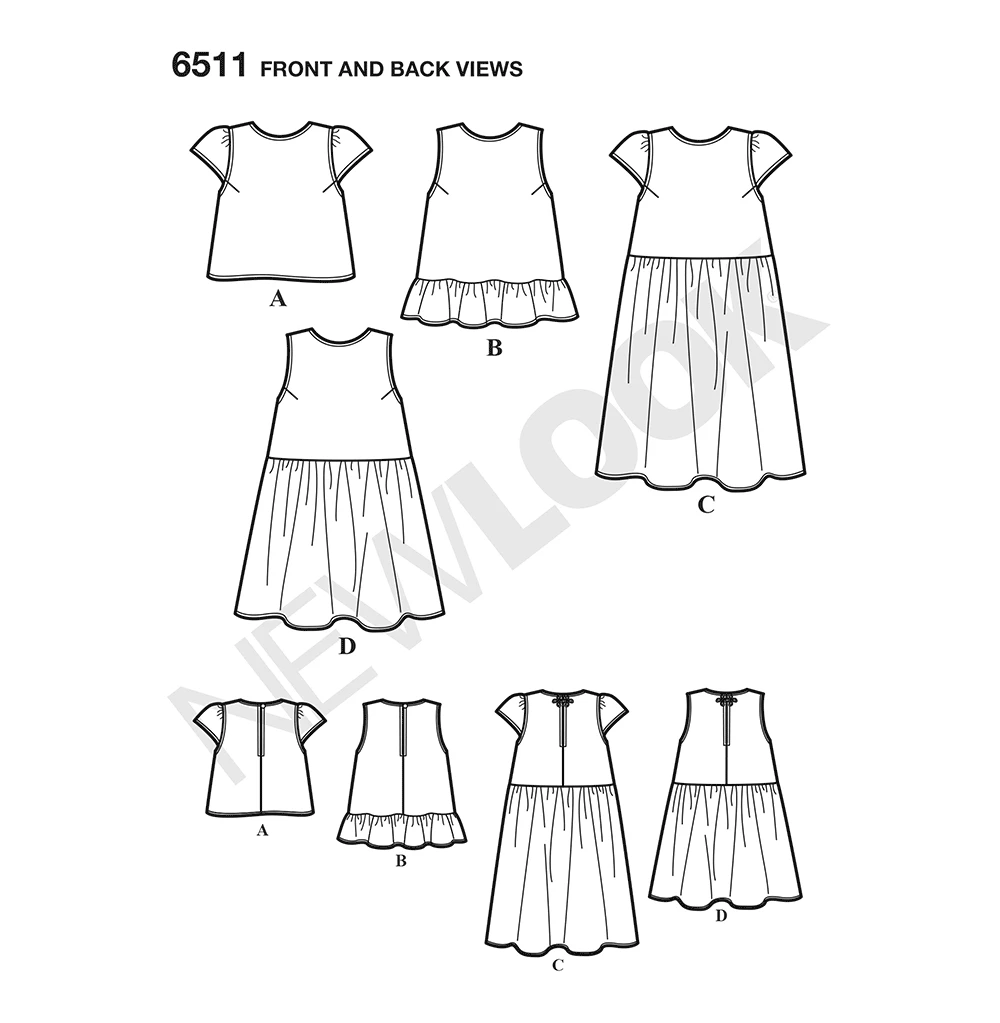 New Look Sewing Pattern Misses' Tops with Length and Sleeve Variations 7 New Look Sewing Pattern Misses' Tops with Length and Sleeve Variations