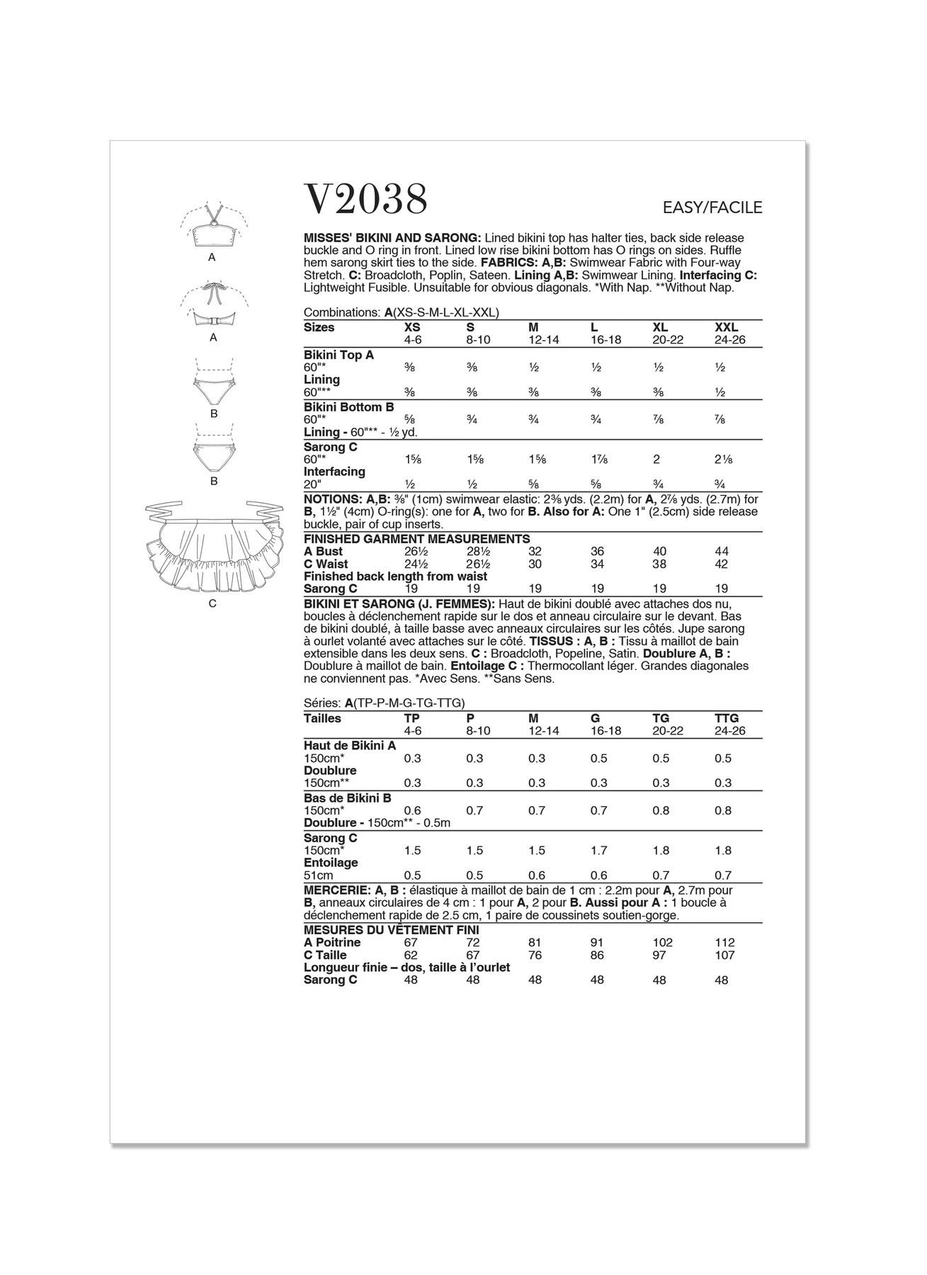 Vogue Patterns Misses' Bikini and Sarong (PDF) 10 Vogue Patterns Misses' Bikini and Sarong (PDF)