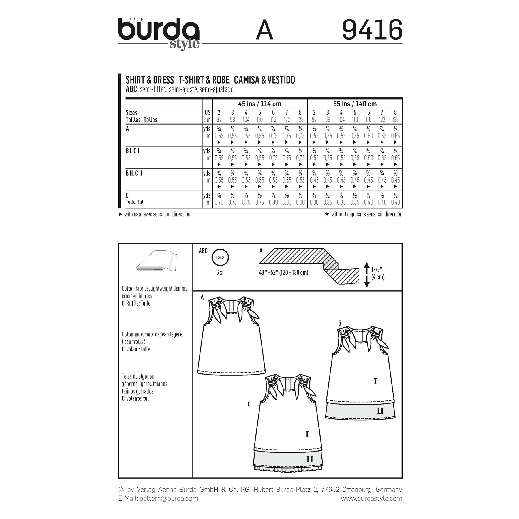 Burda Style Sewing Pattern Toddlers 2 Burda Style Sewing Pattern Toddlers