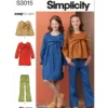Simplicity Sewing Pattern Girls' Top, Dress and Pants 6 Simplicity Sewing Pattern Girls' Top, Dress and Pants