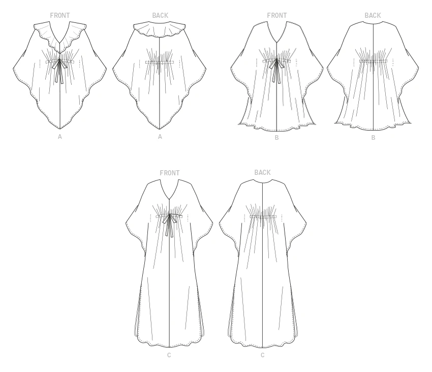 Butterick Sewing Pattern Misses' Caftan 6 Butterick Sewing Pattern Misses' Caftan