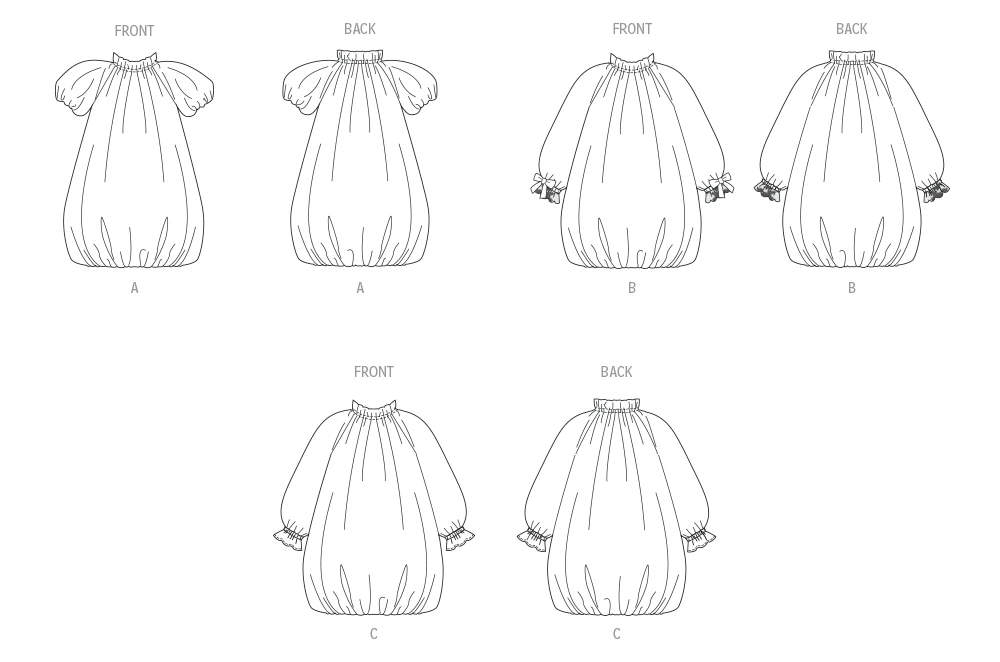 McCall's Sewing Pattern Children's Bubble Dress with Sleeve Variations 6 McCall's Sewing Pattern Children's Bubble Dress with Sleeve Variations