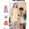 Simplicity Sewing Pattern Children's and Girls' Dress, Top and Skirt