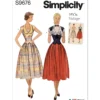 Simplicity Sewing Pattern 1950s Misses' Vintage Two-Piece Dresses