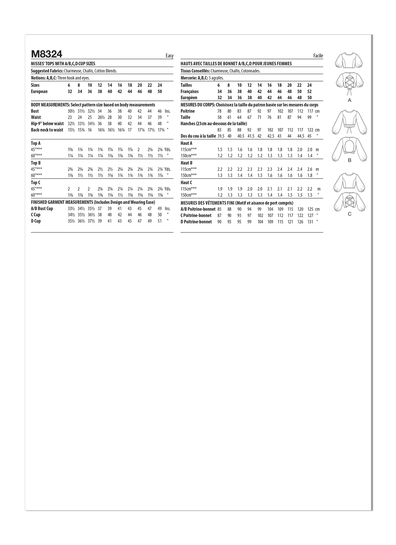 McCall's Sewing Pattern Misses' Tops 6 McCall's Sewing Pattern Misses' Tops