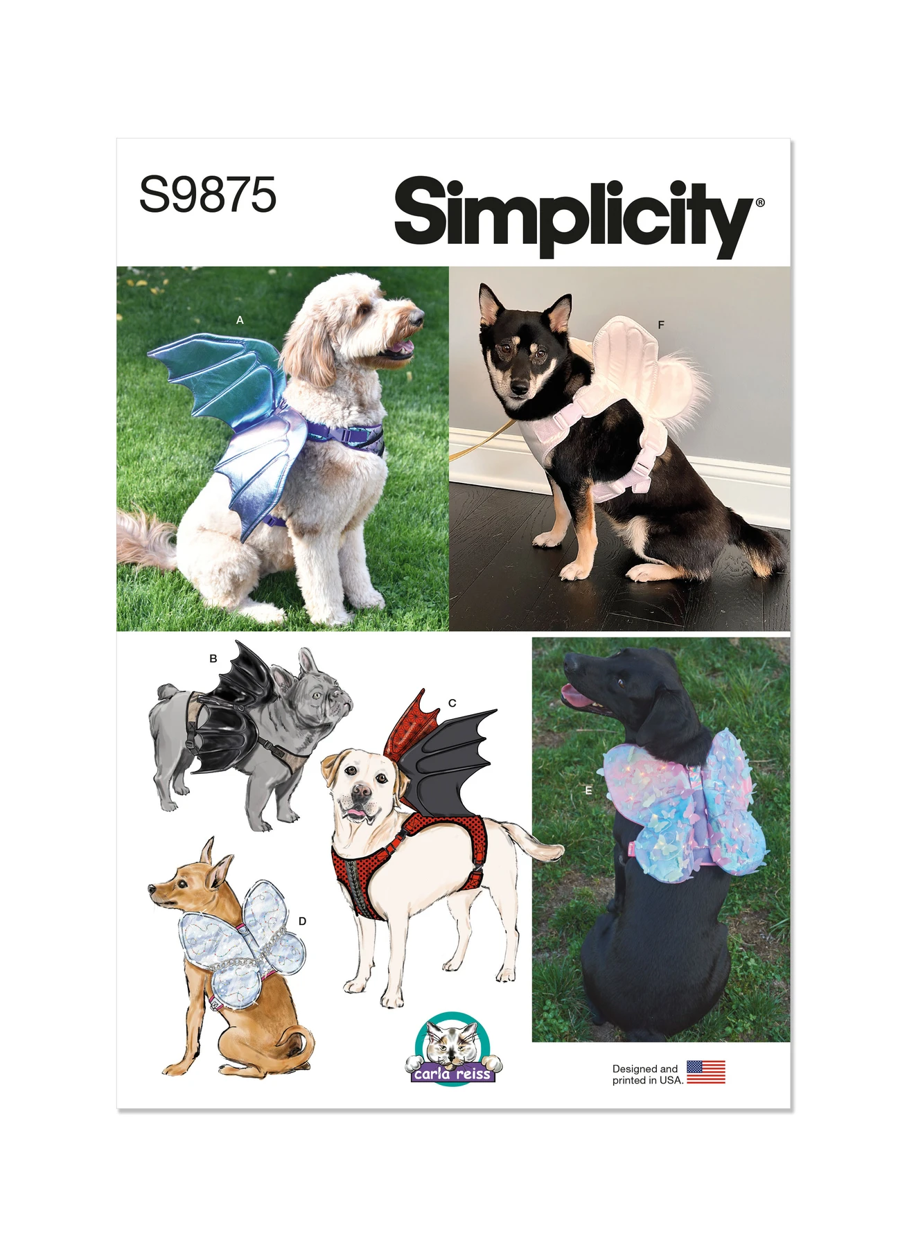 Simplicity Sewing Pattern Dog Harness with Wings by Carla Reiss Design 1 Simplicity Sewing Pattern Dog Harness with Wings by Carla Reiss Design
