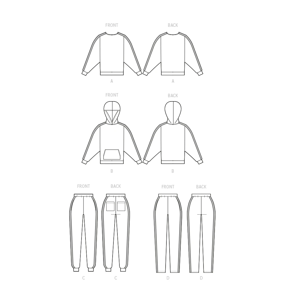 McCall's Sewing Pattern Misses' Lounge Pants, Top and Hoodie 7 McCall's Sewing Pattern Misses' Lounge Pants, Top and Hoodie