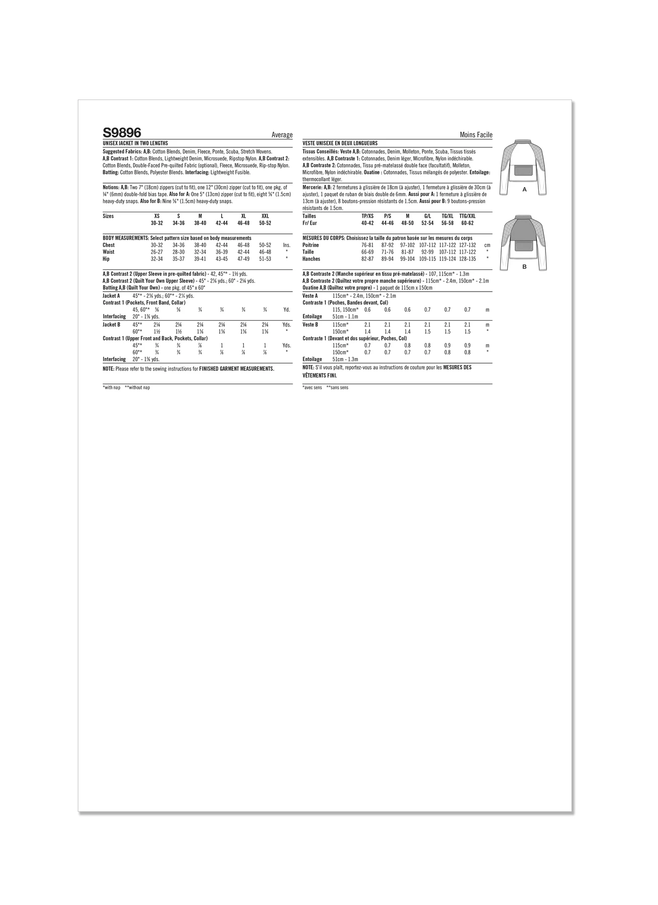 Simplicity Sewing Pattern Unisex Jacket In Two Lengths (PDF) 8 Simplicity Sewing Pattern Unisex Jacket In Two Lengths (PDF)
