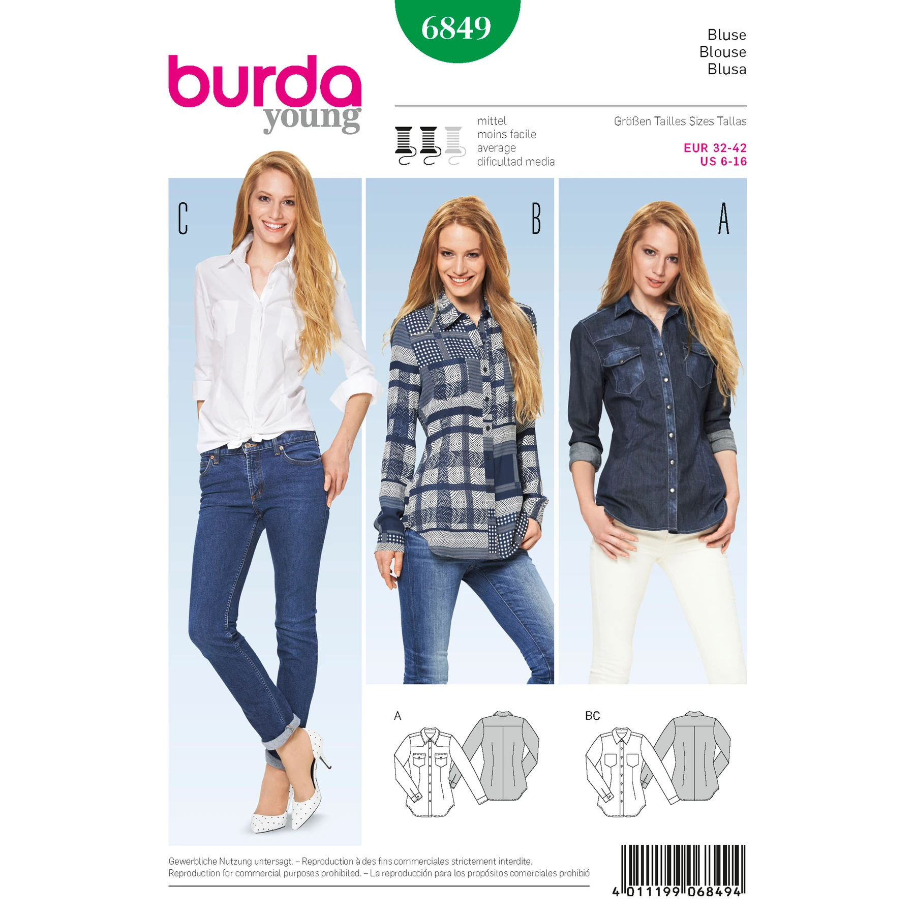 Burda Style Sewing Pattern Misses' Tops