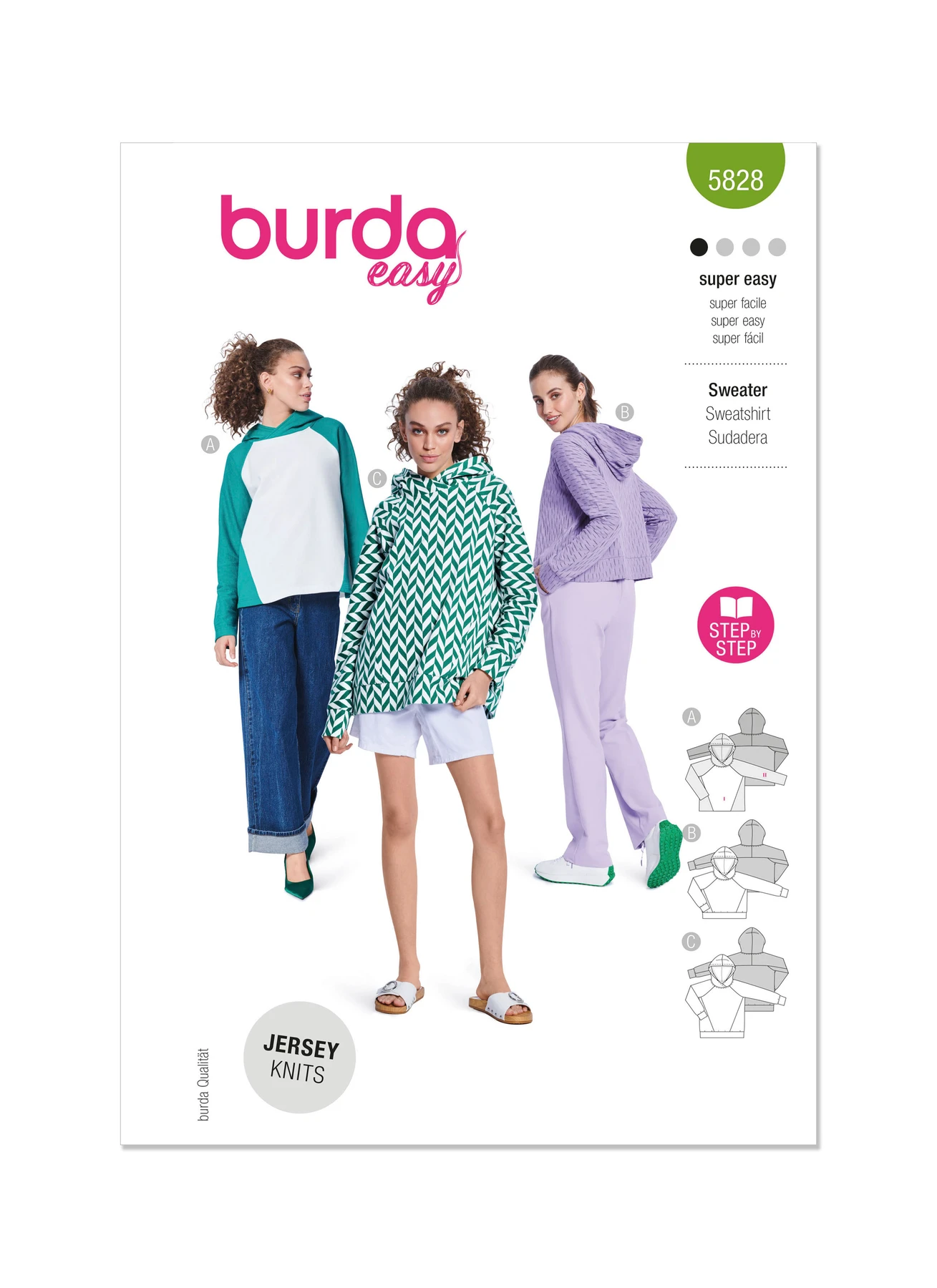 Burda Style Sewing Pattern 5828 Misses' Sweater 1 Burda Style Sewing Pattern 5828 Misses' Sweater