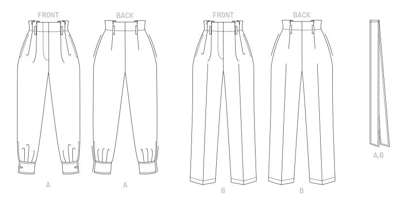 Vogue Patterns Misses' and Misses' Petite Pants and Tie Belt 4 Vogue Patterns Misses' and Misses' Petite Pants and Tie Belt