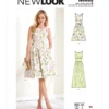 New Look Sewing Pattern Misses' Dresses with Neck & Armhole Piping, Waist Yoke & Skirt Pleats 12 New Look Sewing Pattern Misses' Dresses with Neck & Armhole Piping, Waist Yoke & Skirt Pleats