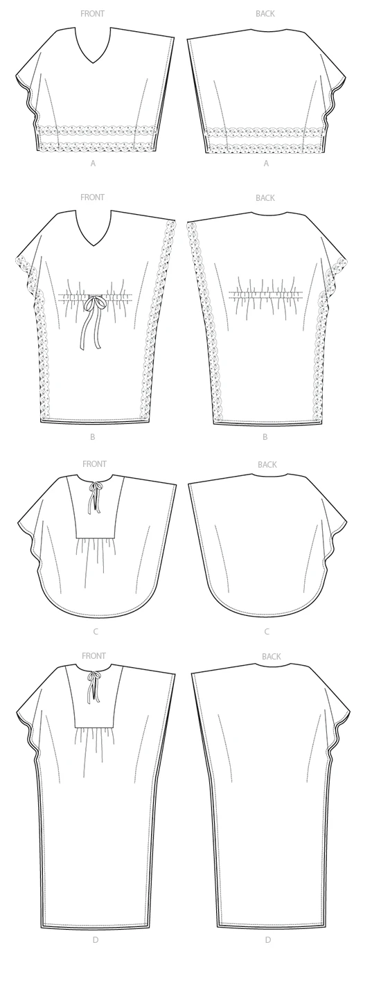 Butterick Sewing Pattern Misses' Top, Tunic And Caftan (PDF) 9 Butterick Sewing Pattern Misses' Top, Tunic And Caftan (PDF)