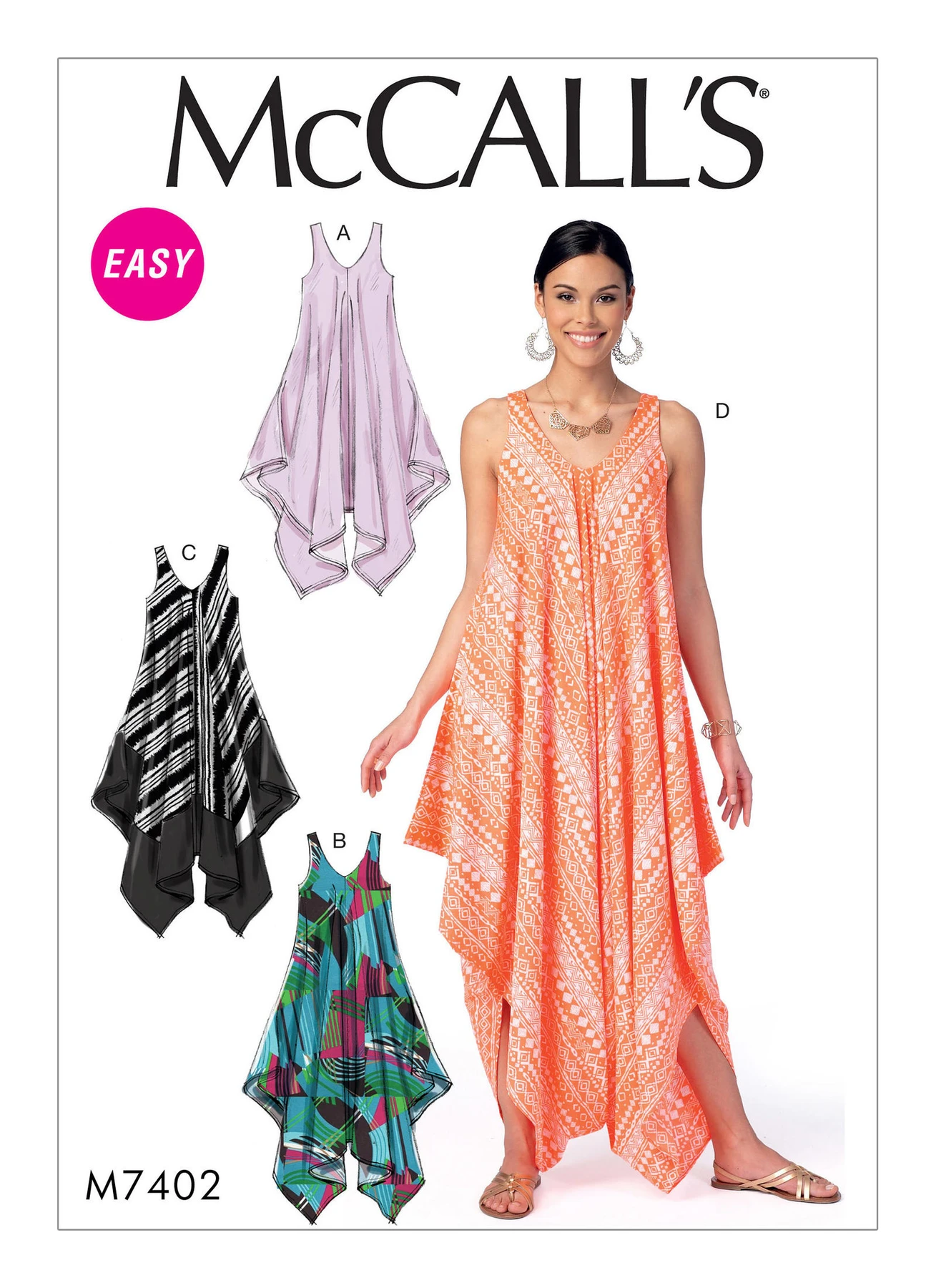 McCall's Sewing Pattern Misses' Handkerchief-Hem, Tent Dresses and Jumpsuit (PDF) 1 McCall's Sewing Pattern Misses' Handkerchief-Hem, Tent Dresses and Jumpsuit (PDF)