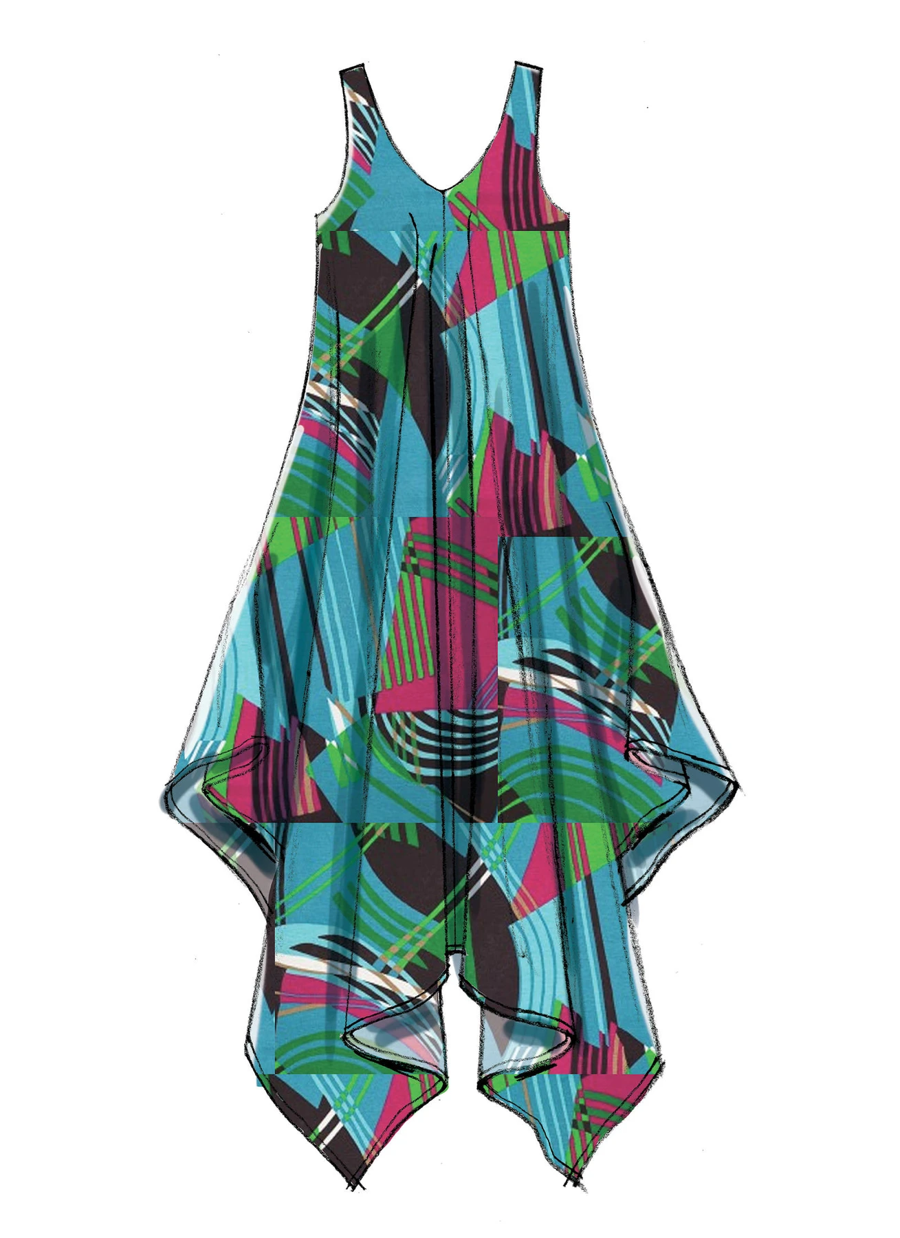 McCall's Sewing Pattern Misses' Handkerchief-Hem, Tent Dresses and Jumpsuit (PDF) 5 McCall's Sewing Pattern Misses' Handkerchief-Hem, Tent Dresses and Jumpsuit (PDF)