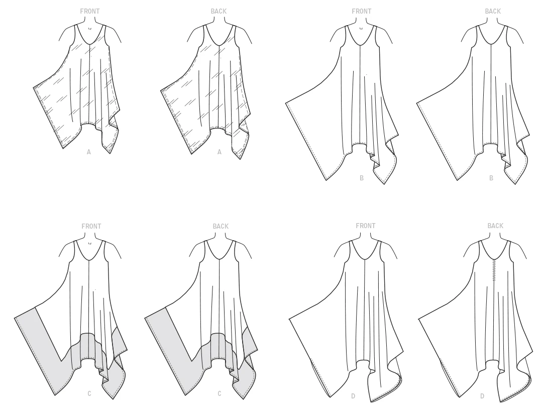 McCall's Sewing Pattern Misses' Handkerchief-Hem, Tent Dresses and Jumpsuit (PDF) 7 McCall's Sewing Pattern Misses' Handkerchief-Hem, Tent Dresses and Jumpsuit (PDF)