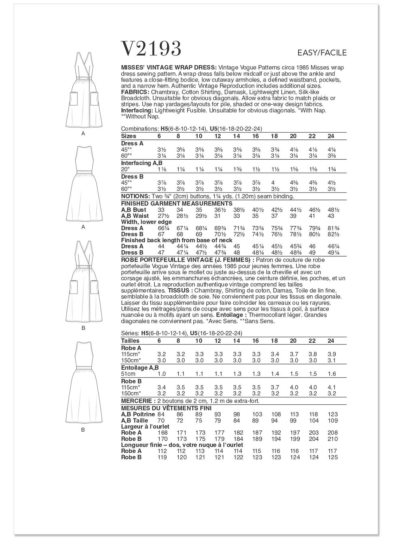 Vogue Patterns 1980s Misses' Vintage Wrap Dress (PDF) 4 Vogue Patterns 1980s Misses' Vintage Wrap Dress (PDF)
