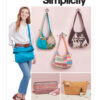 Simplicity Sewing Pattern Slouch Bags, Purse Organizer and Cosmetic Case