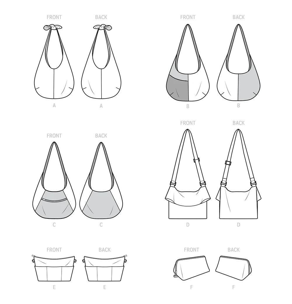Simplicity Sewing Pattern Slouch Bags, Purse Organizer and Cosmetic Case 10 Simplicity Sewing Pattern Slouch Bags, Purse Organizer and Cosmetic Case