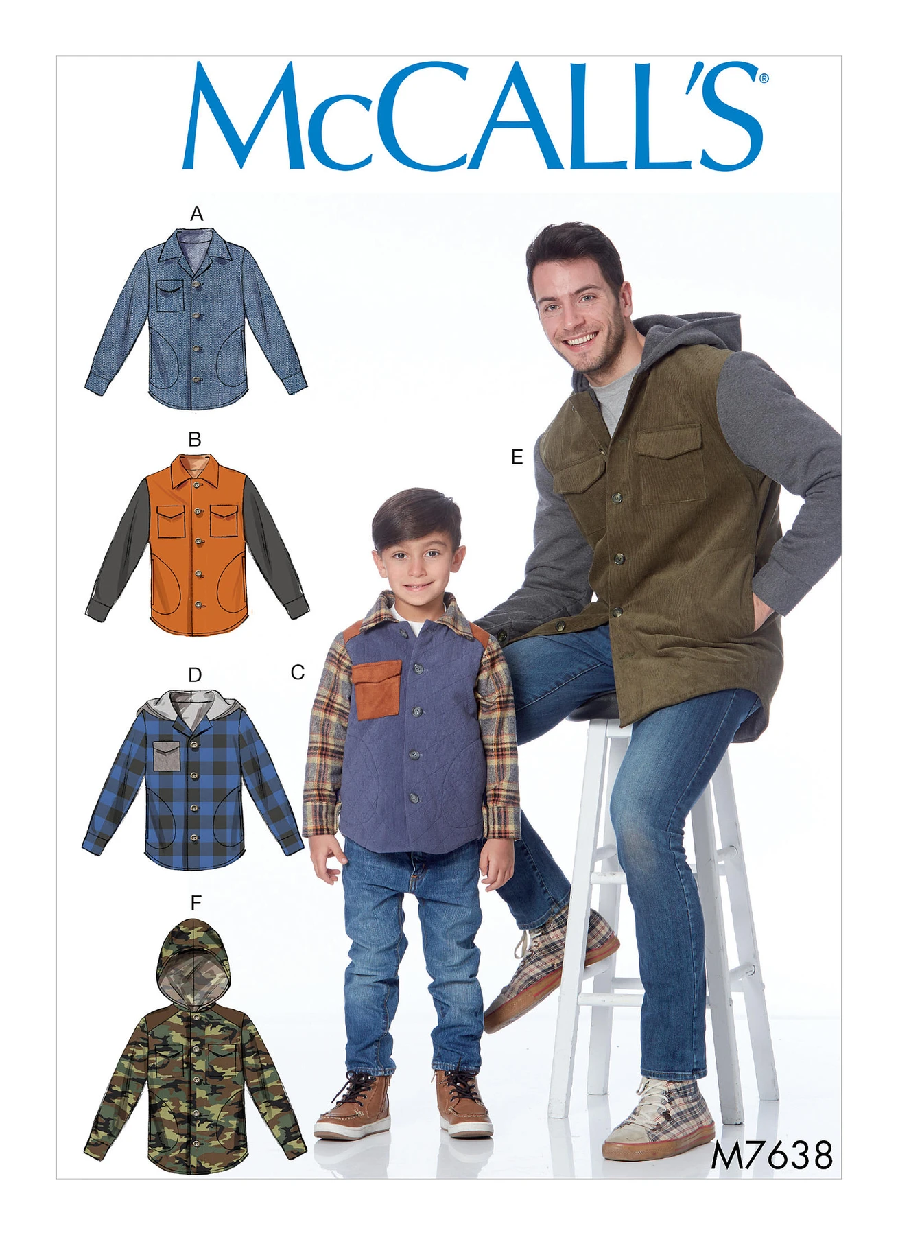 McCall's Sewing Pattern Men's and Boys' Lined Button-Front Jackets with Hood Options (PDF) 1 McCall's Sewing Pattern Men's and Boys' Lined Button-Front Jackets with Hood Options (PDF)