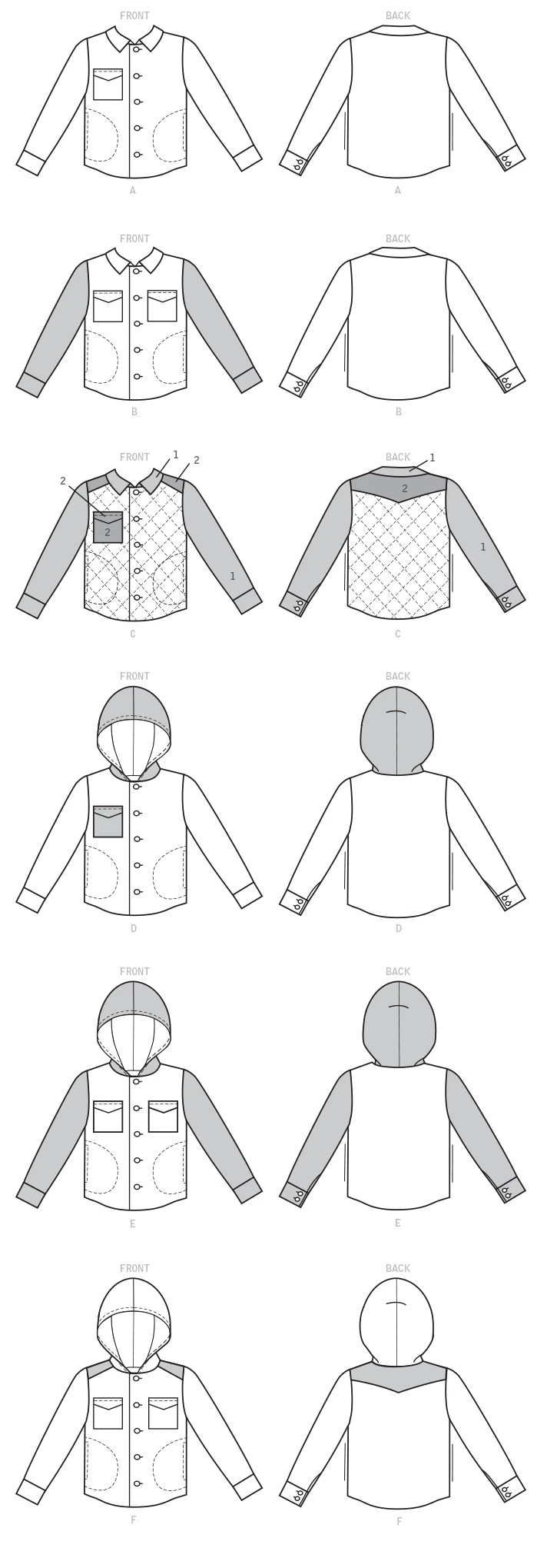 McCall's Sewing Pattern Men's and Boys' Lined Button-Front Jackets with Hood Options (PDF) 6 McCall's Sewing Pattern Men's and Boys' Lined Button-Front Jackets with Hood Options (PDF)