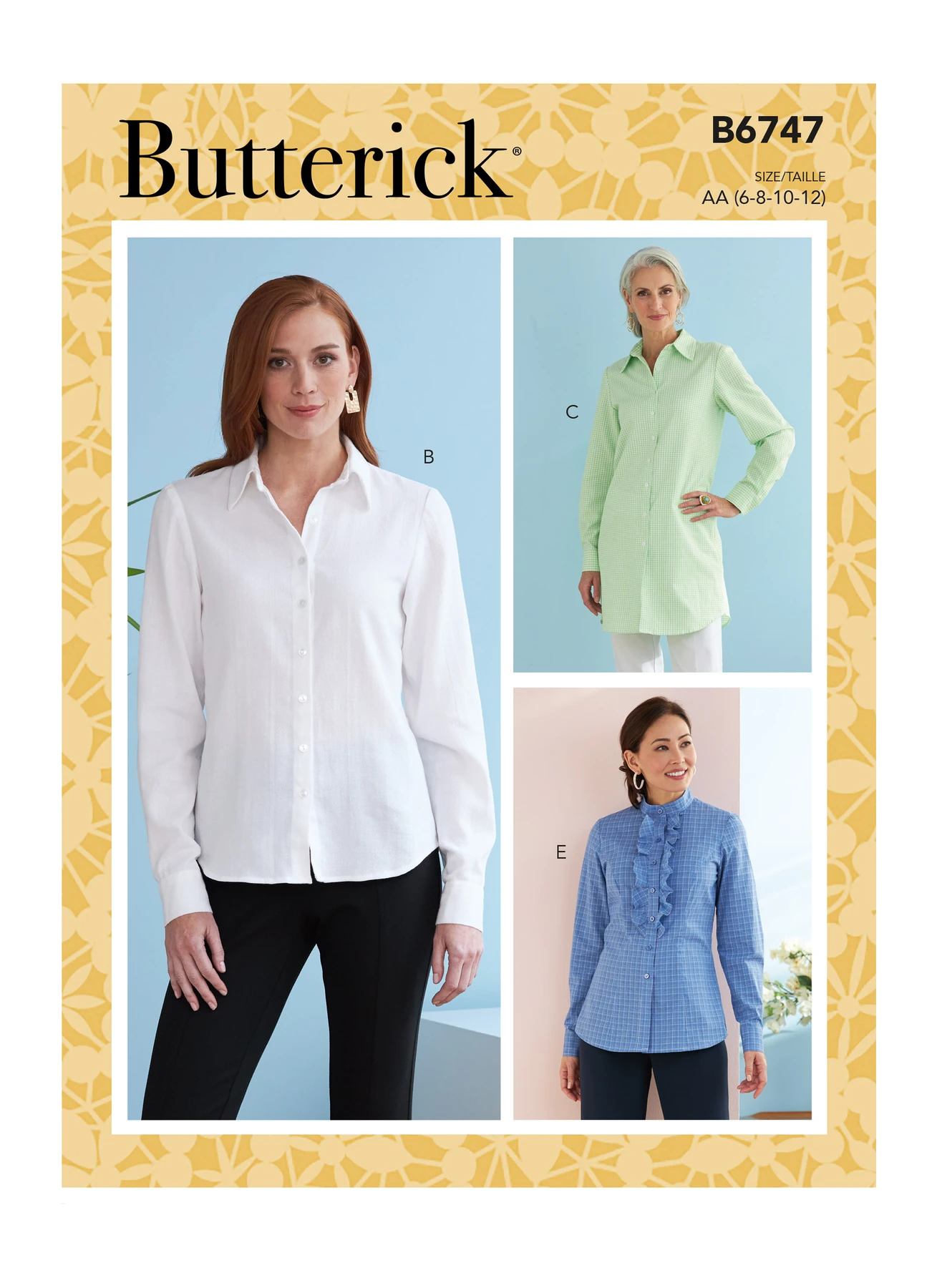 Butterick Sewing Pattern Misses' Button-Down Collared Shirts (PDF) 1 Butterick Sewing Pattern Misses' Button-Down Collared Shirts (PDF)