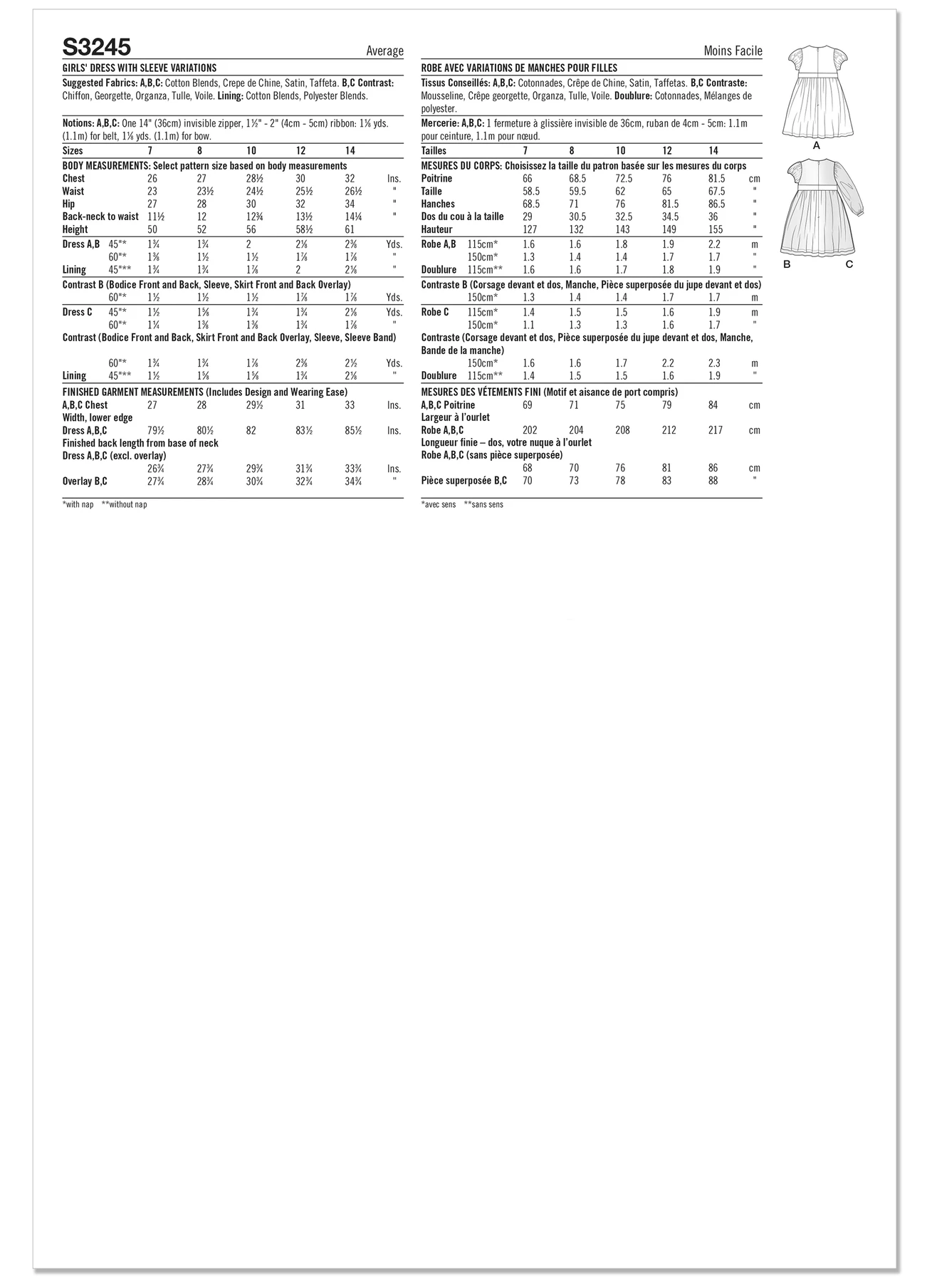 Simplicity Sewing Pattern Girls' Dress with Sleeve Variations 7 Simplicity Sewing Pattern Girls' Dress with Sleeve Variations