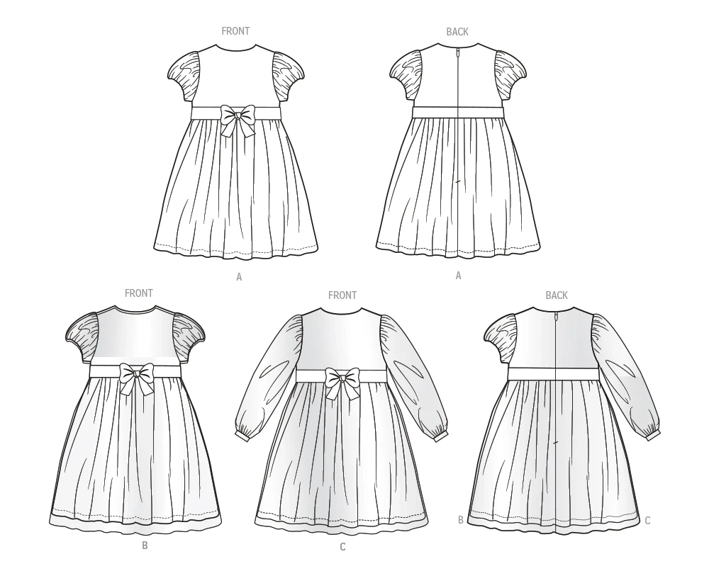 Simplicity Sewing Pattern Girls' Dress with Sleeve Variations 8 Simplicity Sewing Pattern Girls' Dress with Sleeve Variations