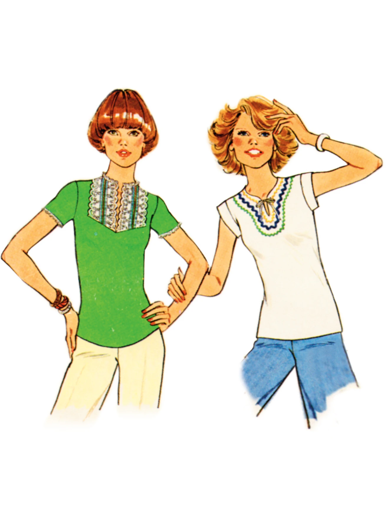 Simplicity Sewing Pattern 1970s Misses' Knit Tops 2 Simplicity Sewing Pattern 1970s Misses' Knit Tops