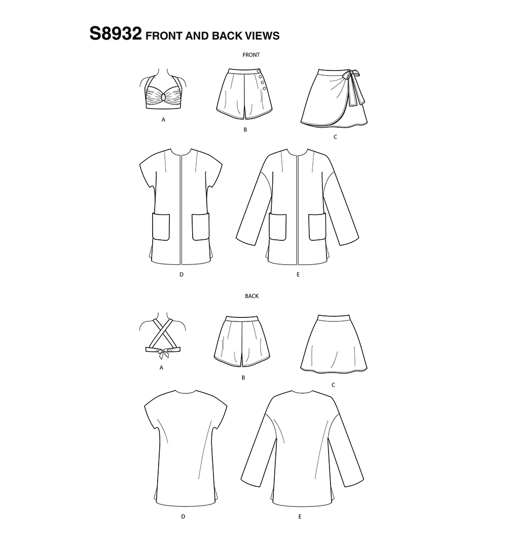 Simplicity Sewing Pattern 1940s Misses' Vintage Bikini Top, Shorts, Wrap, Skirt and Coat 8 Simplicity Sewing Pattern 1940s Misses' Vintage Bikini Top, Shorts, Wrap, Skirt and Coat