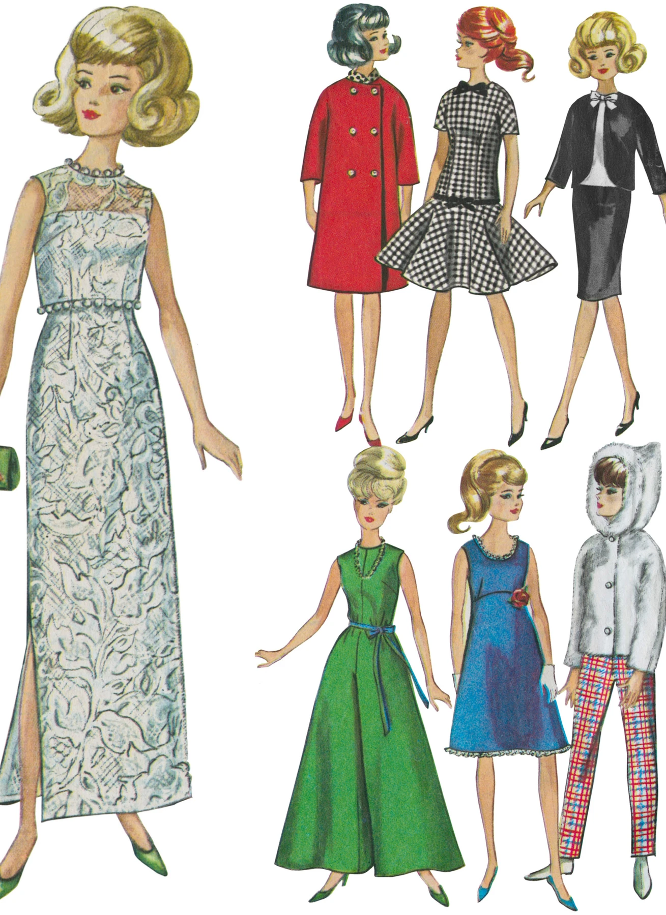 Simplicity Sewing Pattern Vintage Doll Clothes for 11-1/2" Doll 2 Simplicity Sewing Pattern Vintage Doll Clothes for 11-1/2" Doll