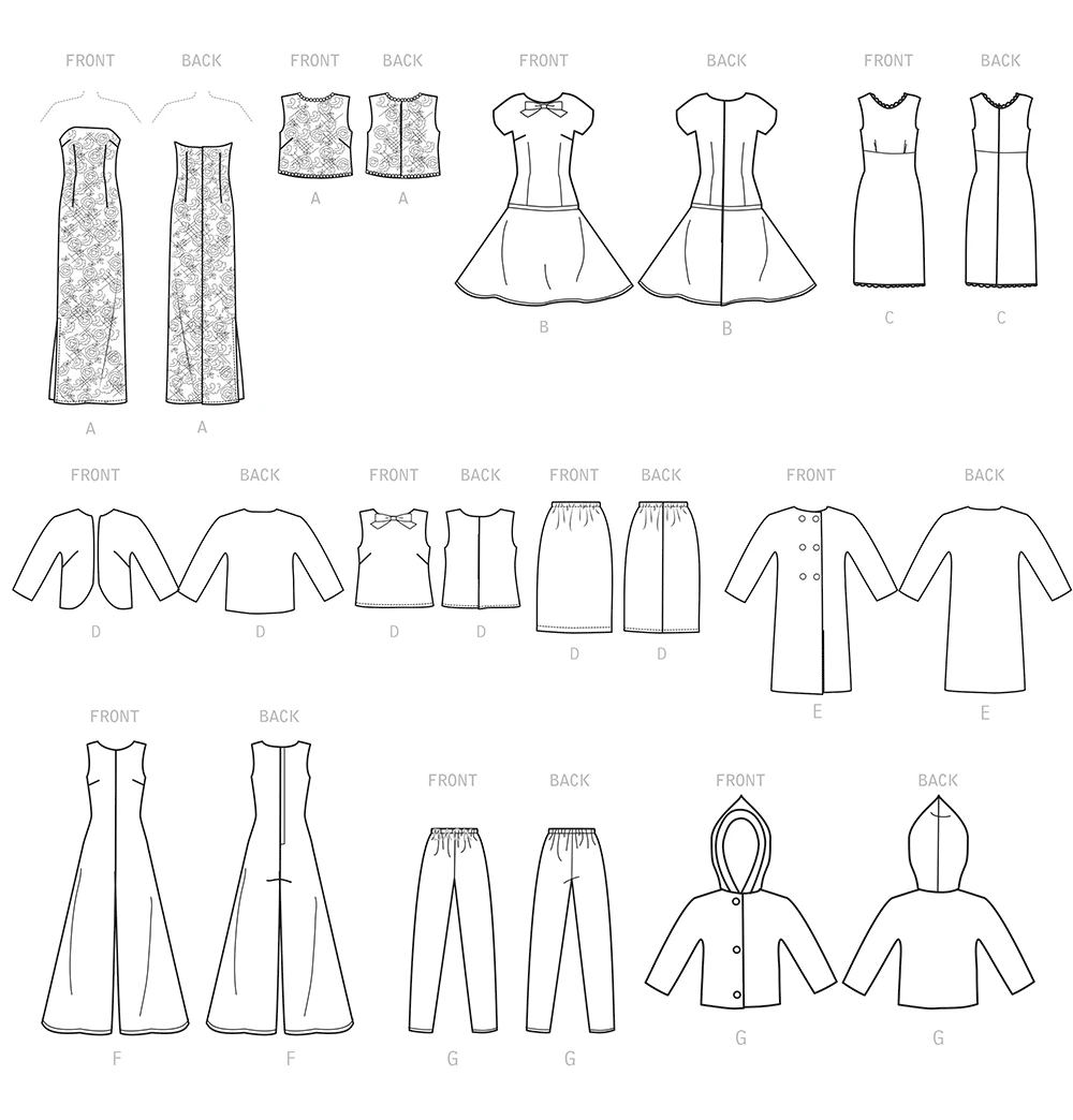 Simplicity Sewing Pattern Vintage Doll Clothes for 11-1/2" Doll 4 Simplicity Sewing Pattern Vintage Doll Clothes for 11-1/2" Doll