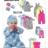 Butterick Sewing Pattern Infants' Hooded Jacket, Overalls, Pants, Bunting and Hat