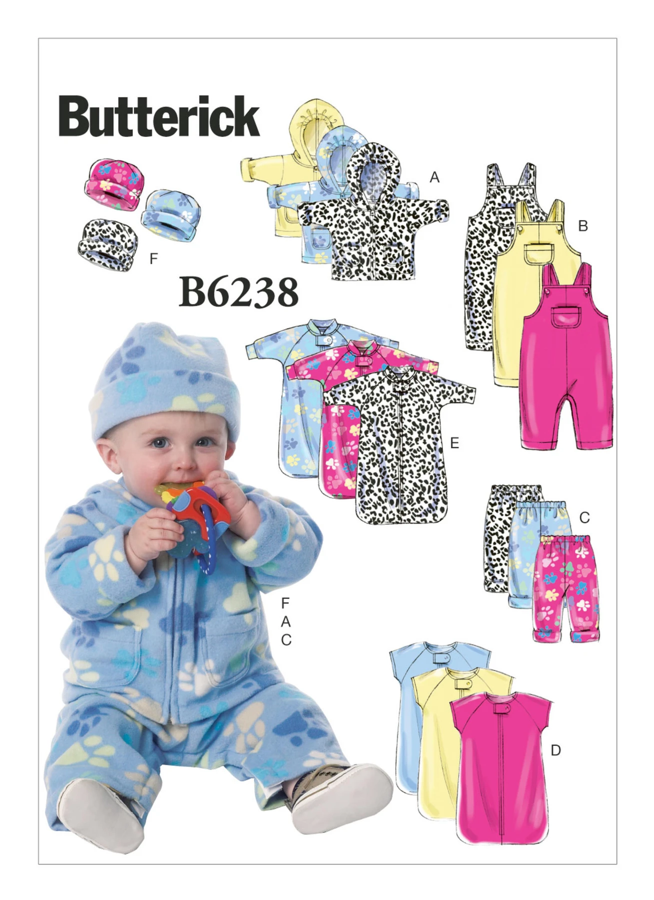 Butterick Sewing Pattern Infants' Hooded Jacket, Overalls, Pants, Bunting and Hat 1 Butterick Sewing Pattern Infants' Hooded Jacket, Overalls, Pants, Bunting and Hat