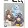 Simplicity Sewing Pattern Stuffed Bear by Carla Reiss Design