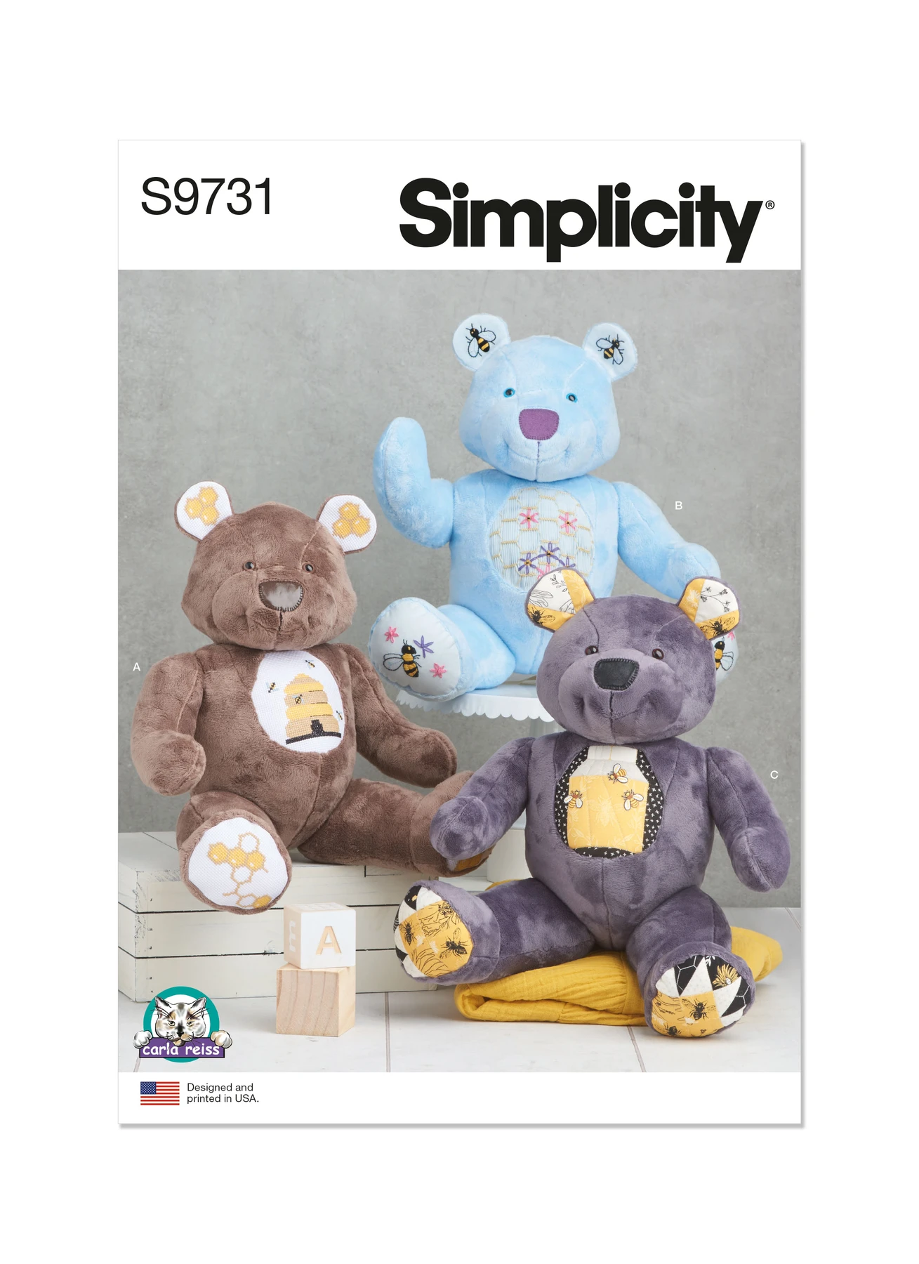 Simplicity Sewing Pattern Stuffed Bear by Carla Reiss Design 1 Simplicity Sewing Pattern Stuffed Bear by Carla Reiss Design