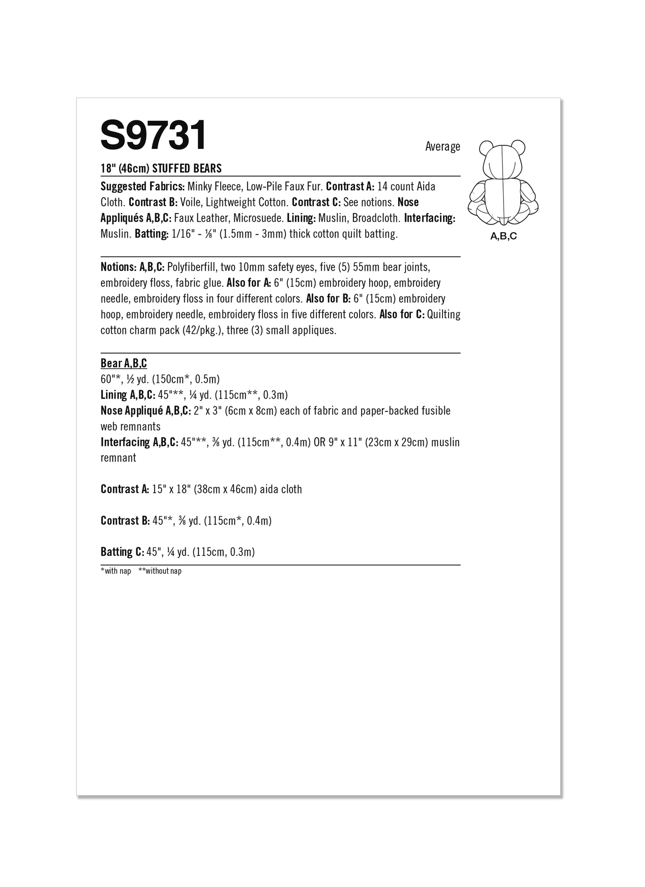 Simplicity Sewing Pattern Stuffed Bear by Carla Reiss Design 6 Simplicity Sewing Pattern Stuffed Bear by Carla Reiss Design