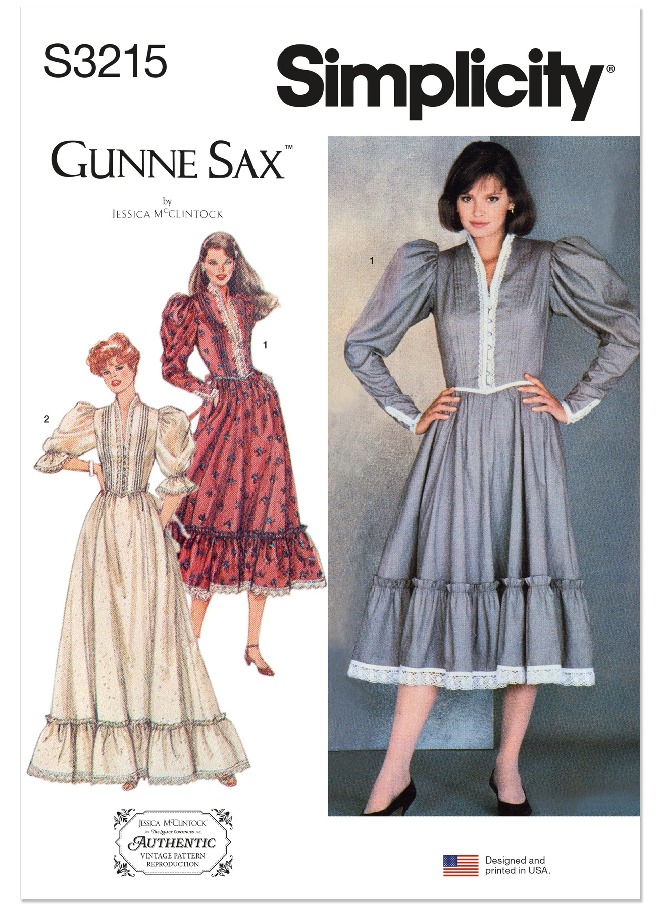 Simplicity Sewing Pattern 1980s Misses' and Miss Petite Fitted Dress in Two Lengths by Gunne Sax by Jessica McClintock 1 Simplicity Sewing Pattern 1980s Misses' and Miss Petite Fitted Dress in Two Lengths by Gunne Sax by Jessica McClintock