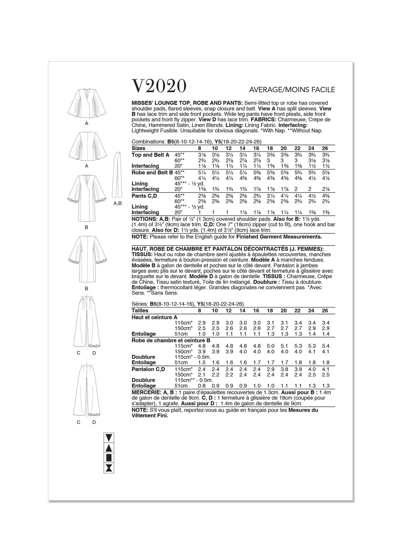 Vogue Patterns Misses' Lounge Top, Robe and Pants (PDF) 8 Vogue Patterns Misses' Lounge Top, Robe and Pants (PDF)
