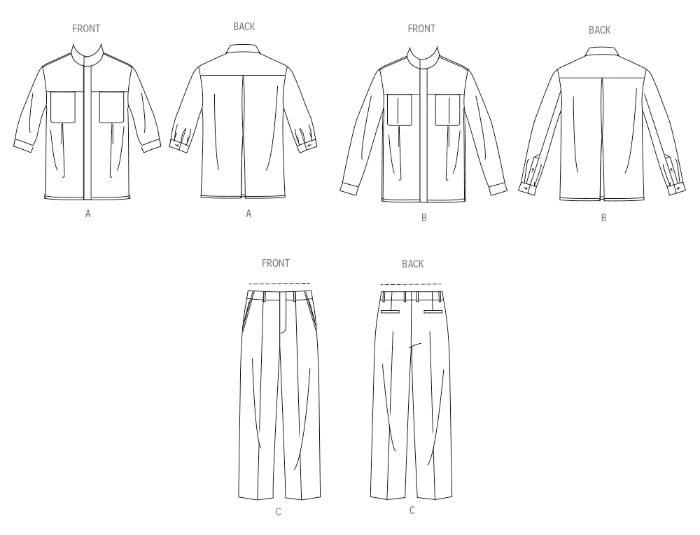 Vogue Patterns Unisex Shirt and Pants (PDF) 12 Vogue Patterns Unisex Shirt and Pants (PDF)