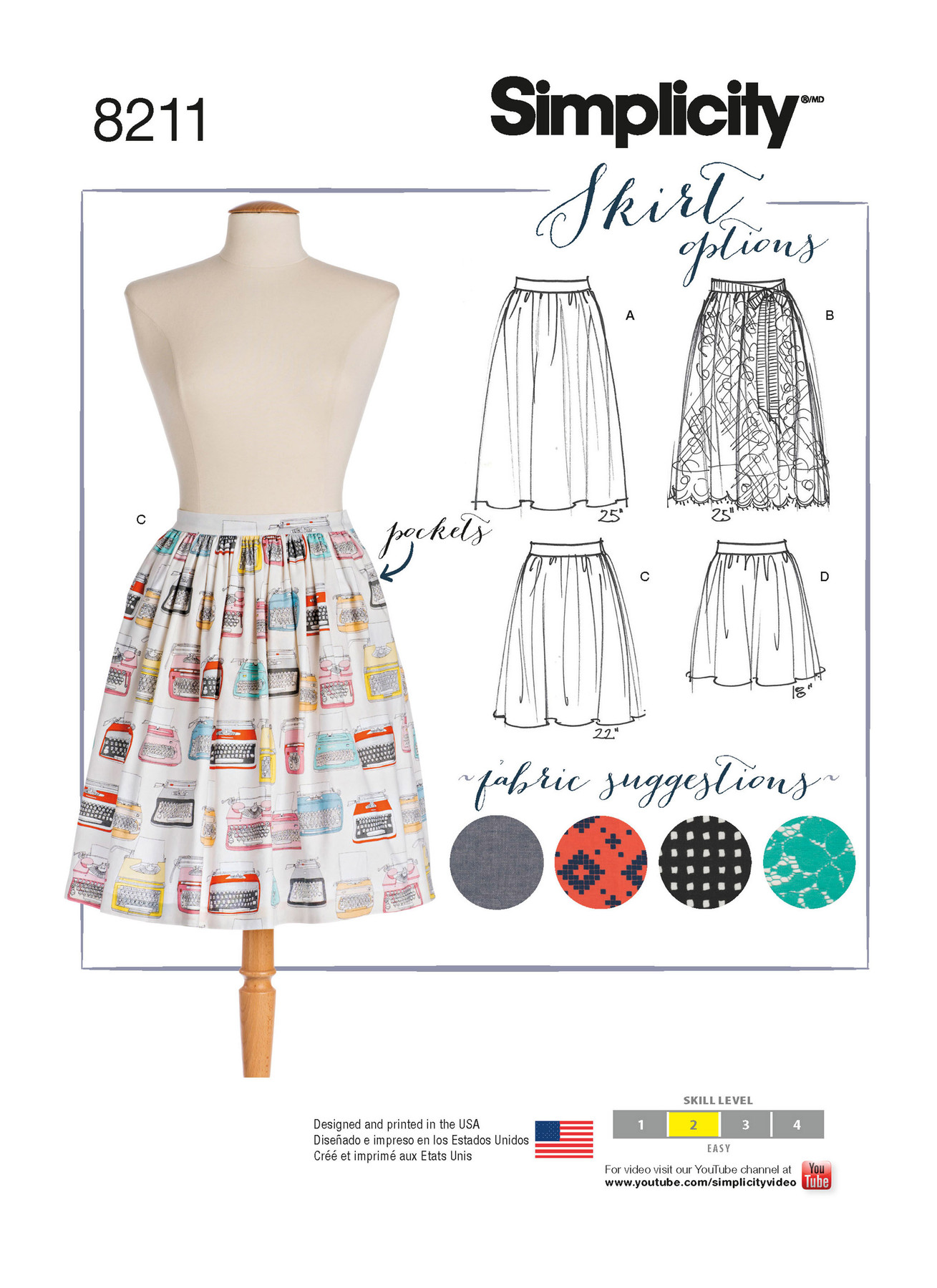 Simplicity Sewing Pattern Misses' Dirndl Skirts in Three Lengths 1 Simplicity Sewing Pattern Misses' Dirndl Skirts in Three Lengths