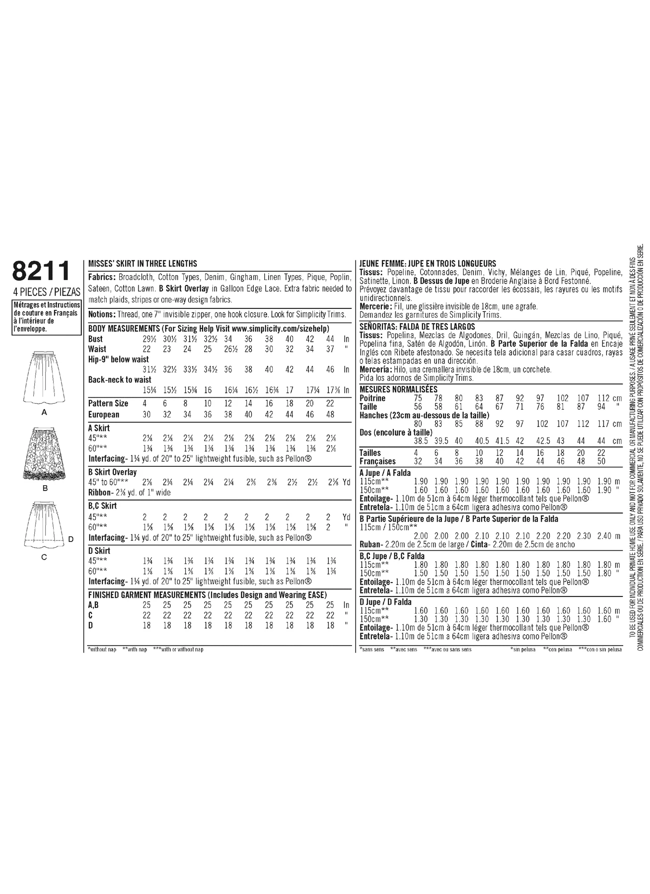 Simplicity Sewing Pattern Misses' Dirndl Skirts in Three Lengths 4 Simplicity Sewing Pattern Misses' Dirndl Skirts in Three Lengths