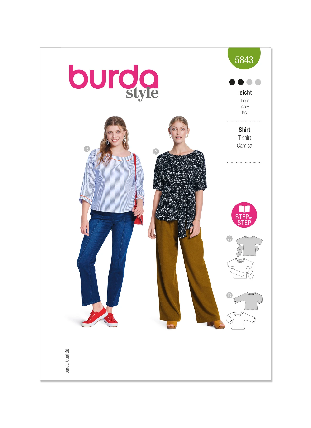 Burda Style Sewing Pattern 5843 Misses' Shirt 1 Burda Style Sewing Pattern 5843 Misses' Shirt