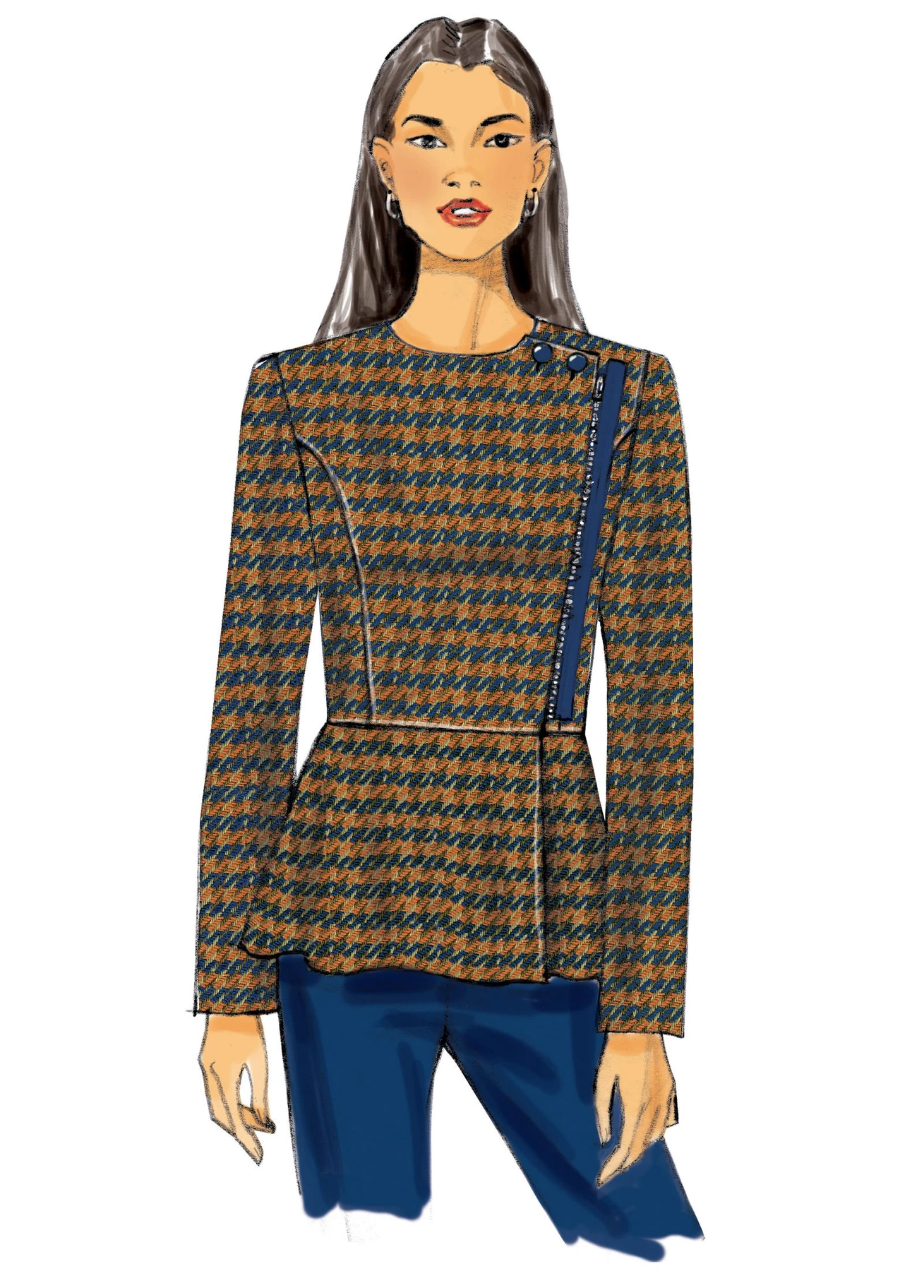 Butterick Sewing Pattern Misses' Asymmetrical-Zip, Peplum Moto Jackets (PDF) 3 Butterick Sewing Pattern Misses' Asymmetrical-Zip, Peplum Moto Jackets (PDF)